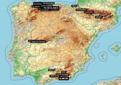 El mapa de las etapas reinas de la Vuelta